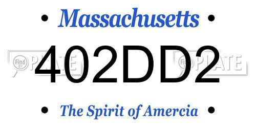 402DD2 Massachusetts License Plate