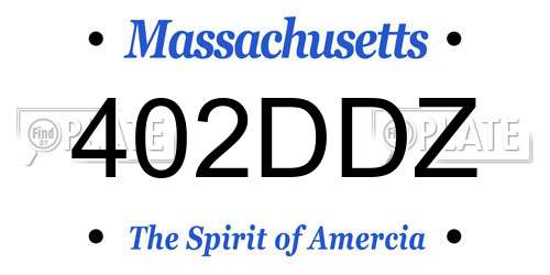 402DDZ Massachusetts License Plate