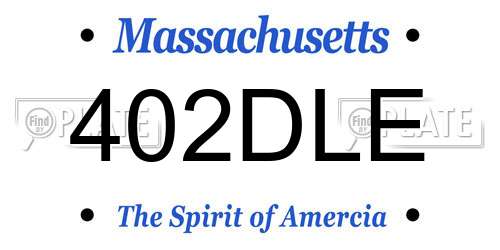 402DLE Massachusetts License Plate