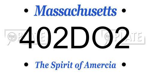 402DO2 Massachusetts License Plate