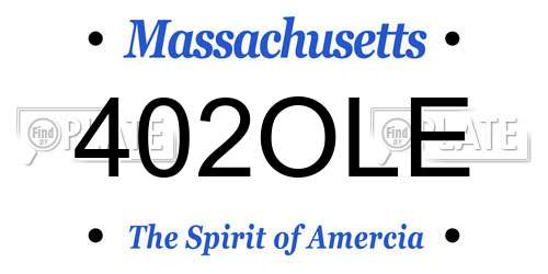 402OLE Massachusetts License Plate