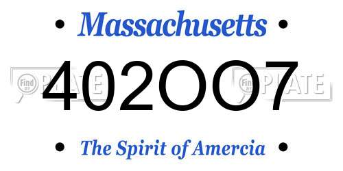 402OO7 Massachusetts License Plate