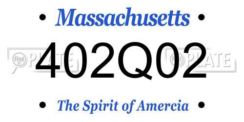 402Q02 Massachusetts License Plate