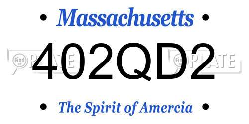 402QD2 Massachusetts License Plate