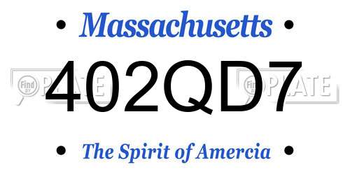 402QD7 Massachusetts License Plate