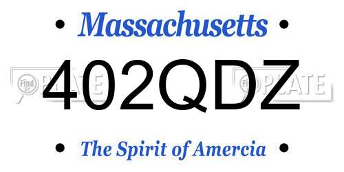 402QDZ Massachusetts License Plate