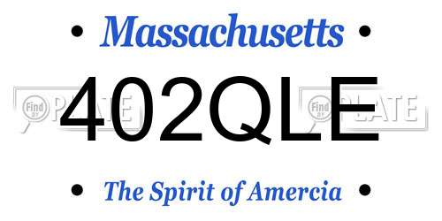 402QLE Massachusetts License Plate