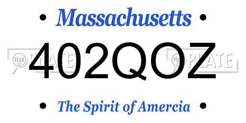 402QOZ Massachusetts License Plate