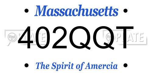 402QQT Massachusetts License Plate