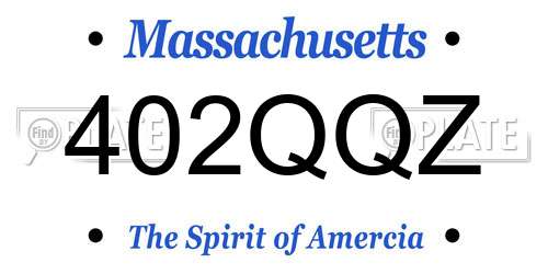 402QQZ Massachusetts License Plate