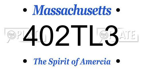 402TL3 Massachusetts License Plate