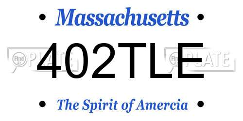 402TLE Massachusetts License Plate