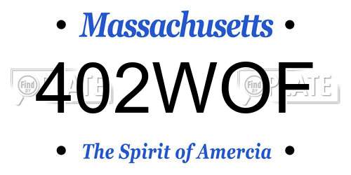 402WOF Massachusetts License Plate