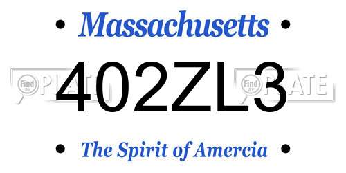 402ZL3 Massachusetts License Plate