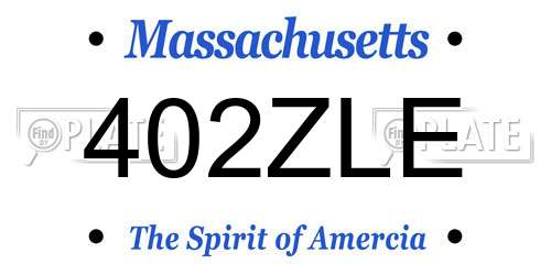 402ZLE Massachusetts License Plate