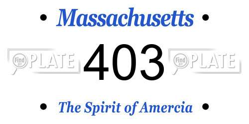 403 Massachusetts License Plate