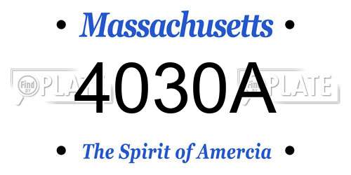 4030A Massachusetts License Plate