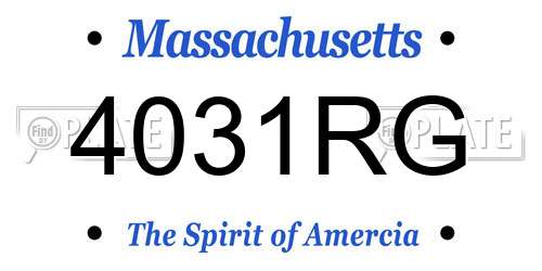 4031RG Massachusetts License Plate
