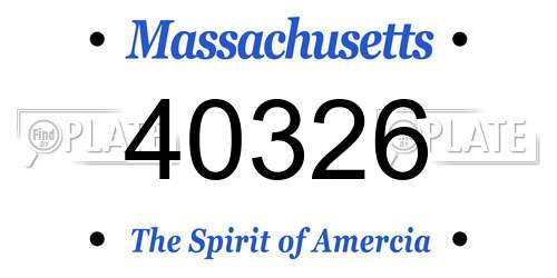 40326 Massachusetts License Plate