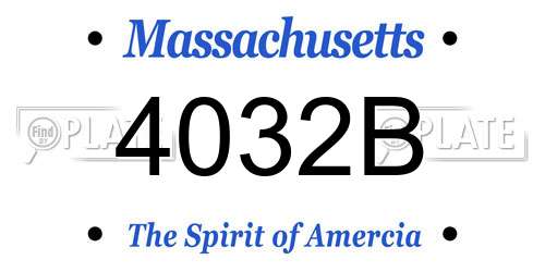 4032B Massachusetts License Plate