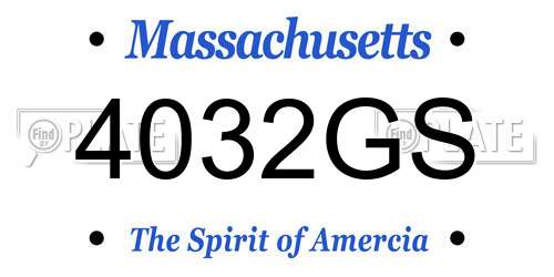 4032GS Massachusetts License Plate