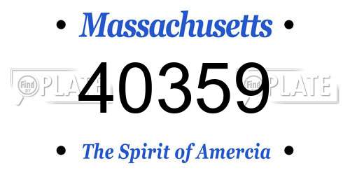 40359 Massachusetts License Plate