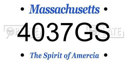 4037GS Massachusetts License Plate