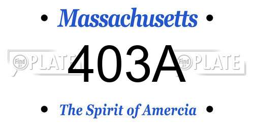 403A Massachusetts License Plate