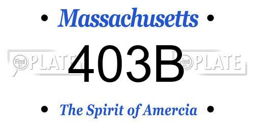 403B Massachusetts License Plate