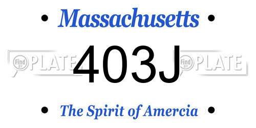 403J Massachusetts License Plate