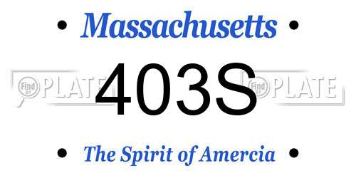 403S Massachusetts License Plate