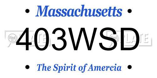 403WSD Massachusetts License Plate