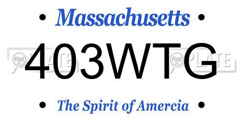 403WTG Massachusetts License Plate