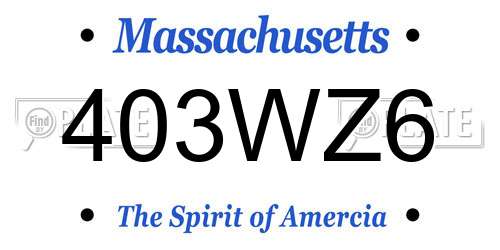 403WZ6 Massachusetts License Plate