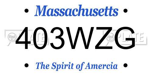 403WZG Massachusetts License Plate