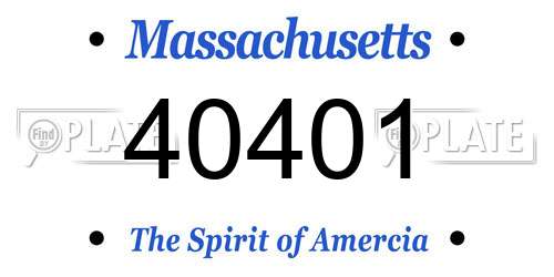 40401 Massachusetts License Plate