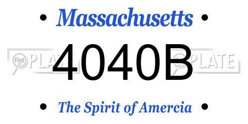 4040B Massachusetts License Plate