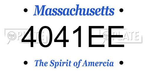 4041EE Massachusetts License Plate