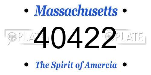 40422 Massachusetts License Plate