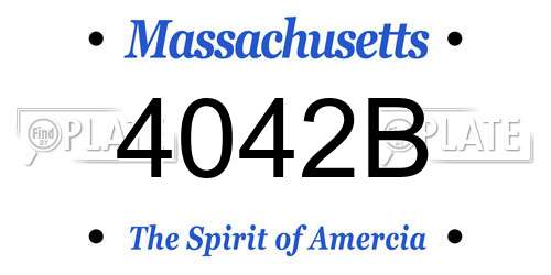 4042B Massachusetts License Plate