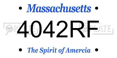 4042RF Massachusetts License Plate