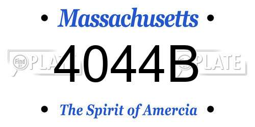 4044B Massachusetts License Plate