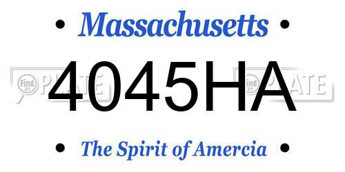4045HA Massachusetts License Plate