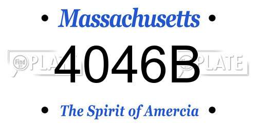 4046B Massachusetts License Plate