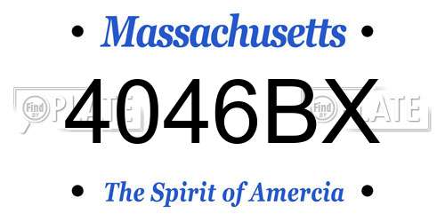 4046BX Massachusetts License Plate
