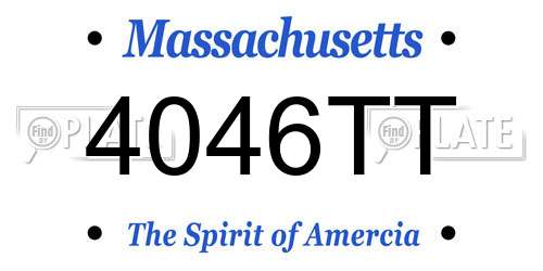 4046TT Massachusetts License Plate