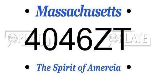 4046ZT Massachusetts License Plate