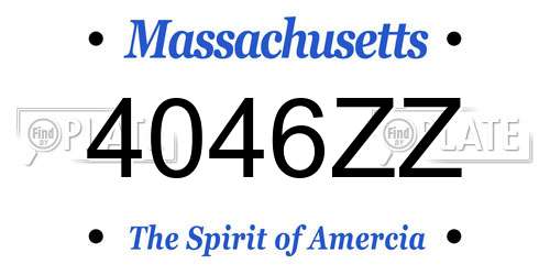 4046ZZ Massachusetts License Plate