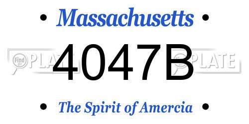 4047B Massachusetts License Plate