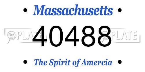 40488 Massachusetts License Plate